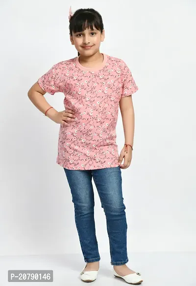 Stylish Multicoloured Crepe Printed Tee For Girls Pack Of 2-thumb2