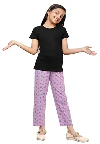 Stylish Multicoloured Cotton Printed Pyjama Lower Pant For Girls Pack Of 4-thumb1