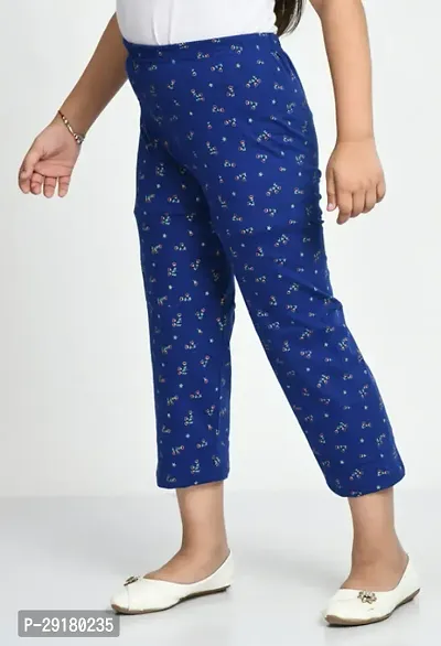 Stylish Blue Cotton Printed Pyjama For Girl-thumb3