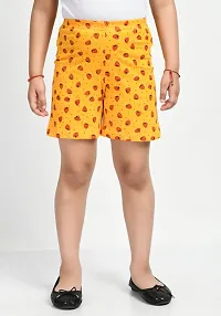 Fabulous Yellow Cotton Printed Short For Girls-thumb2