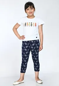 Fabulous Multicoloured Cotton Printed Capri For Girls Pack Of 2-thumb1