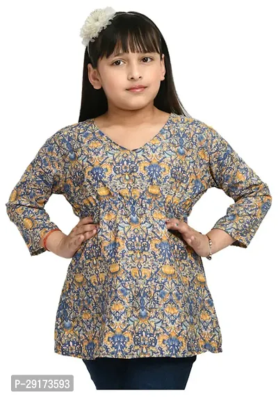 Stylish Multicoloured Crepe Printed Tops For Girls-thumb0