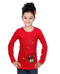 IndiWeaves Girls Cotton Full Sleeves Printed T-Shirt(10200-00-IW-XXL1_Red_15-16 Years)-thumb1