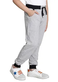 Charming Grey Cotton Solid Track Pant For Boys-thumb3