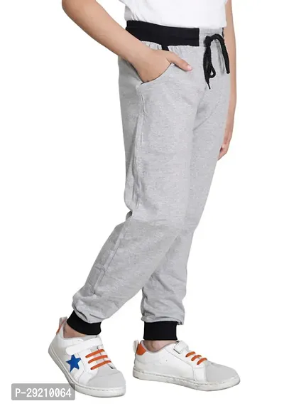 Charming Grey Cotton Solid Track Pant For Boys-thumb4