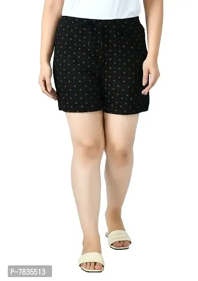 IndiWeaves#174; Women's Cotton Regular Solid and Printed Shorts/Hot Pant [Pack of 3]-thumb5