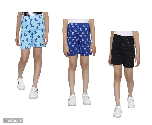 Stylish Girls Cotton Shorts Pack of 3-thumb0