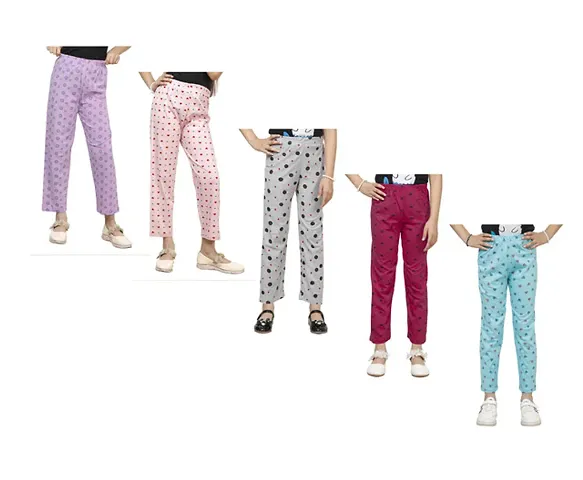 Stylish Pyjama Lower Pant For Girls Pack Of 5