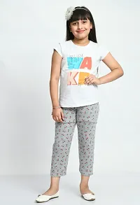 Stylish Multicoloured Cotton Printed Pyjama For Girl Pack Of 3-thumb1