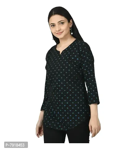 IndiWeaves#174; Cotton Printed Straight Top/Short Kurti for Women/Girls [Pack of 1]