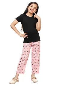 Stylish Multicoloured Cotton Printed Pyjama Lower Pant For Girls Pack Of 2-thumb1