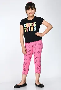 Fabulous Multicoloured Cotton Printed Capri For Girls Pack Of 2-thumb1