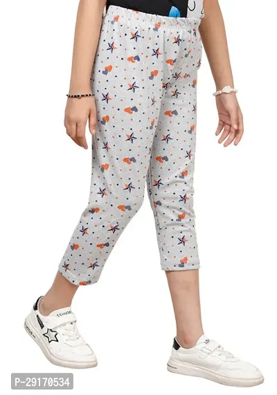 Fabulous Grey Cotton Blend Printed Capri For Girls-thumb4