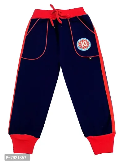 IndiWeaves Boy's and Girl's Solid Cotton Regular Fit Rib Lower/Track Pant [Pack of 4] Red, Navy Blue, Black, Grey-thumb3