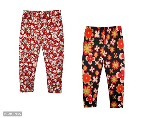 Fabulous Polyester Printed Slim Fit Capris For Girls Pack Of 2-thumb0