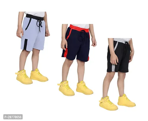 Boys Stylish Solid Cotton Combo Shorts