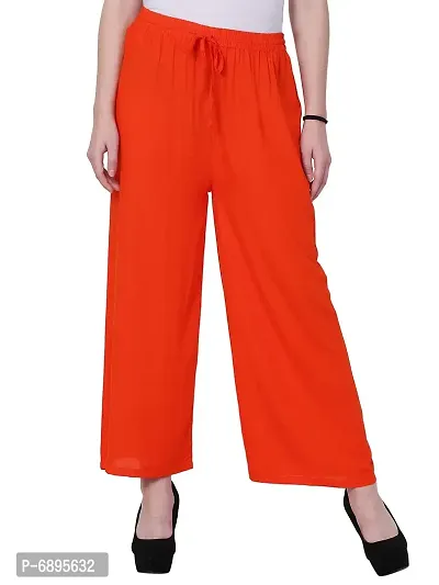 IndiWeaves Women Viscose Casual Palazzo (VRP 12-IW_Orange_X-Large)