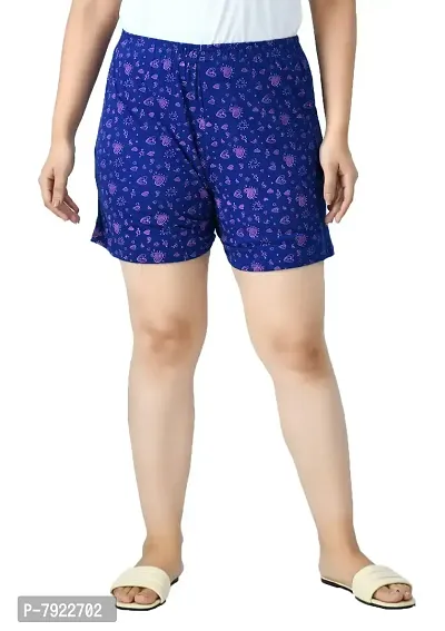 IndiWeaves&#174; Women's Cotton Regular Solid and Printed Shorts/Hot Pant [Pack of 3]-thumb3