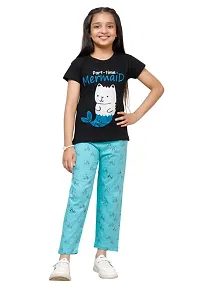 Stylish Multicoloured Cotton Printed Pyjama Lower Pant For Girls Pack Of 3-thumb1