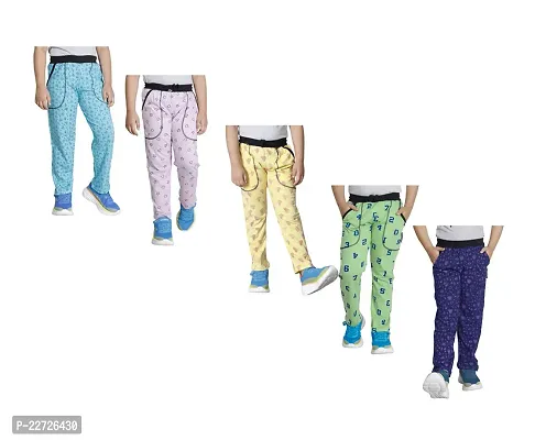 Stylish Cotton Multicoloured Track Pant For Boys Pack Of 5