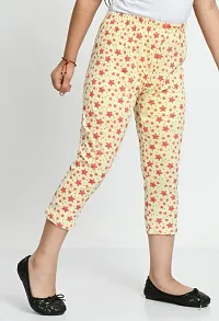 Fabulous Beige Cotton Printed Capri For Girls-thumb3