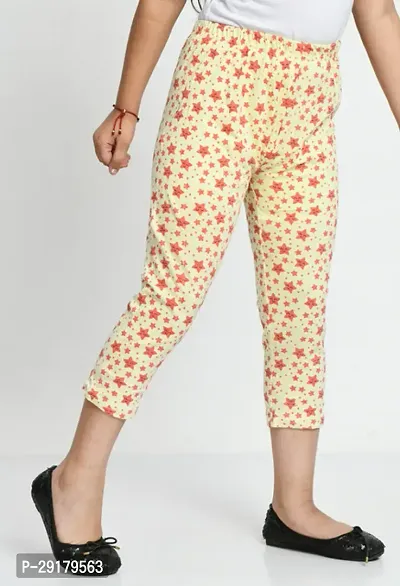 Fabulous Beige Cotton Printed Capri For Girls-thumb4