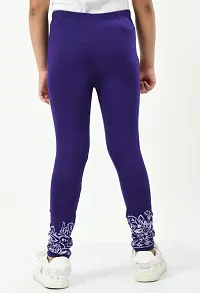 Stylish Purple Cotton Printed Leggings For Girl-thumb4