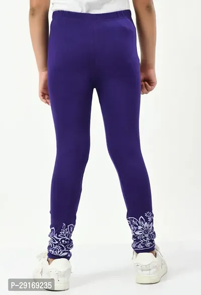 Stylish Purple Cotton Printed Leggings For Girl-thumb5