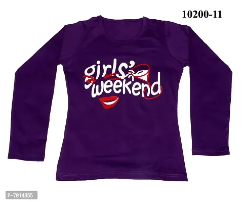 IndiWeaves Girls Cotton Purple Full Sleeves Printed T-Shirts(10200-11-IW-XXL_XX-Large)-thumb5