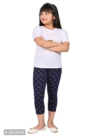 Fabulous Multicoloured Cotton Printed Capri For Girls Pack Of 2-thumb2