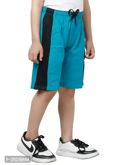 Stylish Blue Cotton Solid Shorts For Boys