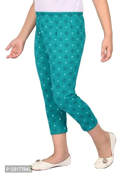 Fabulous Green Cotton Printed Capri For Girls-thumb3