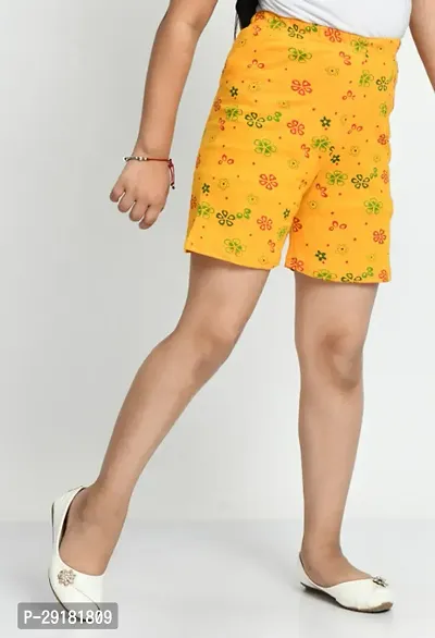 Fabulous Yellow Cotton Printed Shorts Hot Pant For Girls-thumb4