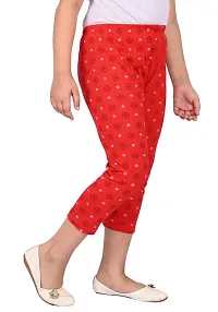 Fabulous Red Cotton Printed Capri For Girls-thumb3