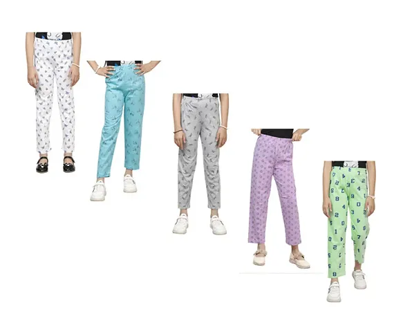 Stylish Pyjama Lower Pant For Girls Pack Of 5