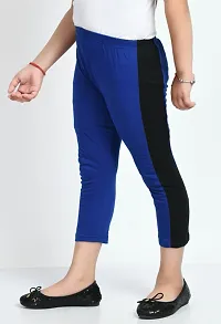 Stylish Blue Cotton Solid Capris For Girls-thumb4