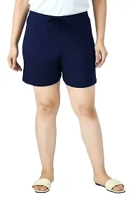 IndiWeaves#174; Women's Cotton Regular Solid and Printed Shorts/Hot Pant [Pack of 3]-thumb1