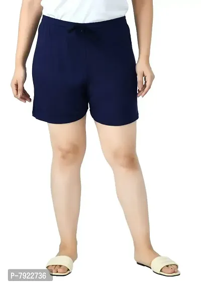 IndiWeaves#174; Women's Cotton Regular Solid and Printed Shorts/Hot Pant [Pack of 3]-thumb2
