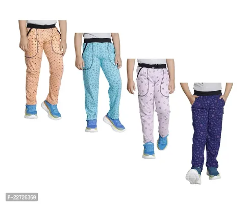 Stylish Cotton Multicoloured Track Pant For Boys Pack Of 4