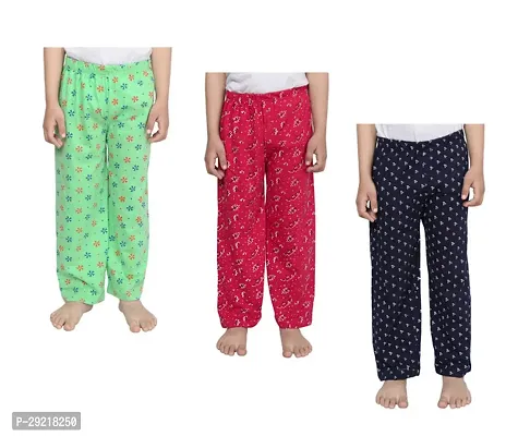 Stylish Cotton Printed Pyjama For Girls Pack Of 3