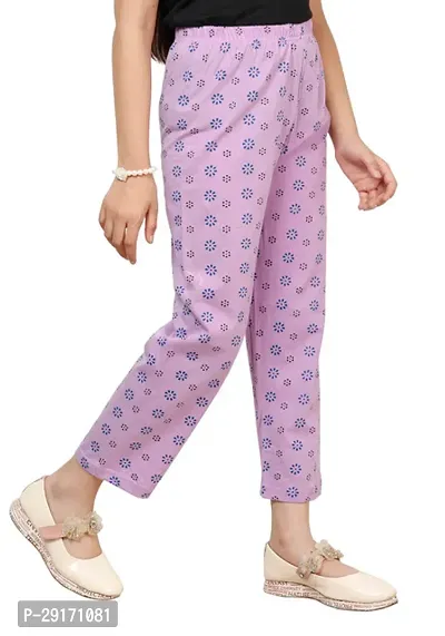 Stylish Purple Cotton Printed Pyjama Lower Pant For Girls-thumb5