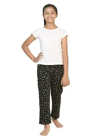 Stylish Black Cotton Printed Pyjama For Girls Pack Of 2-thumb1