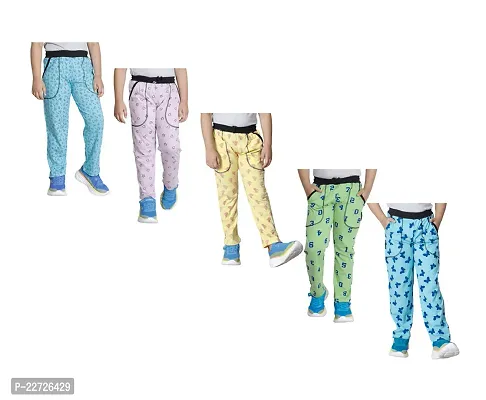 Stylish Cotton Multicoloured Track Pant For Boys Pack Of 5