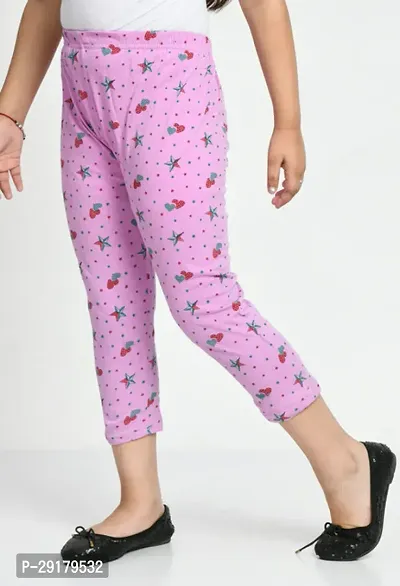 Fabulous Purple Cotton Printed Capri For Girls-thumb4