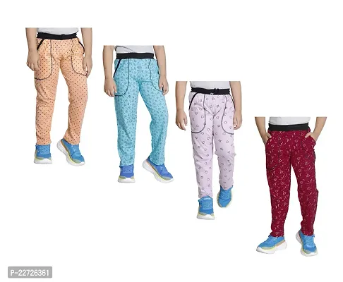 Stylish Cotton Multicoloured Track Pant For Boys Pack Of 4