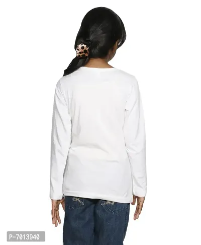 IndiWeaves Girls Cotton Full Sleeves Printed T-Shirt(10200-09-IW-M2_White_8-9 Years)-thumb3