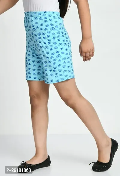 Fabulous Blue Cotton Printed Shorts Hot Pant For Girls-thumb4