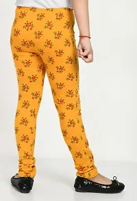 Stylish Yellow Cotton Printed Leggings For Girls-thumb4
