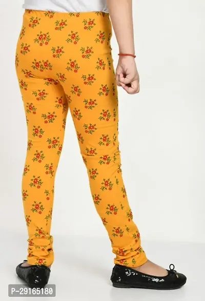 Stylish Yellow Cotton Printed Leggings For Girls-thumb5
