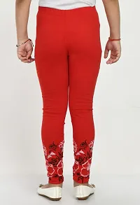 Fabulous Red Cotton Printed Leggings For Girls-thumb4